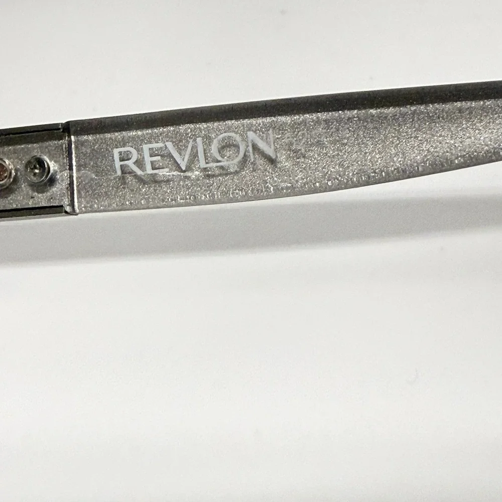 Revlon‎ Womens Cat Eye Eyeglasses Black Silver Quilted Temple Frames 23409